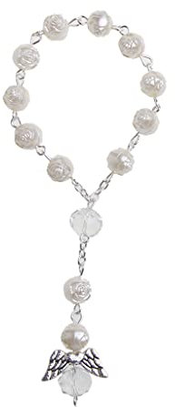 follwer0 Engel Armband Frauen Mini Rosenkränze Armbänder Acryl Perlen Kette Finger Rosenkranz Armkette/Schmuck Armkettchen und Damenarmband Charm Armreif