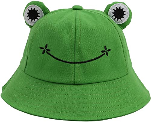 TBSCWYF Damen Fischerhüte Herren Anglerhut Faltbar Baumwolle Niedlicher Frosch Eimerhut Bucket Hut Unisex Sommerhut Outdoor Frog Freizeithut für Angeln Wandern Camping Baumwolle Frosch Eimer Hut