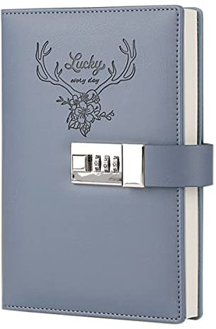 LinYesh B6 Diary Notebook with Lock Password Notepad Secret Diary Lockable Journal Writing Notebook Imitation Leather Soft Cover Notebook Daily Planner Agenda Lined Notepad Organizer 256 Pages