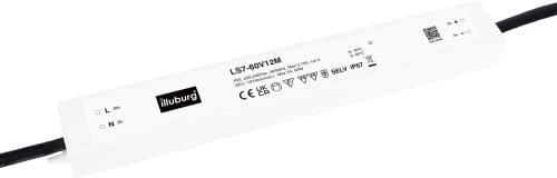 Eaglerise LED Trafo 12V 60W Wasserdicht IP67 Flickerfree für LED Streifen Lampen Konstantspannung LED Netzteil Driver Treiber Transformator, weiß