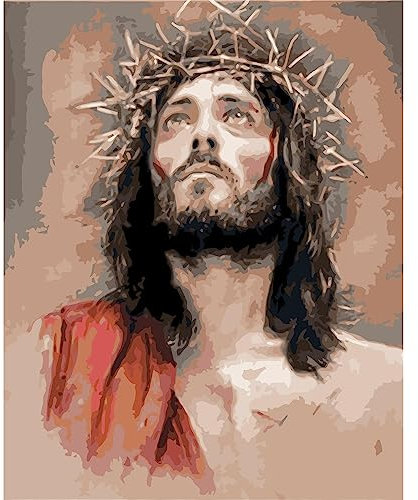 YSCOLOR Malen Nach Zahlen Für Erwachsene Jesus Christus Diy Ölgemälde Digitales Malen Nach Zahlen Kits Auf Leinwand Dekoration Geschenk 40X50cm
