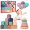 vvhippo Jeux Montessori Bébé 6-12 Mois, Cube Sensoriels Souples a Empiler, Cube d'activité Bébé, Jeux Educatif Jouets d'éveil pour Bebe Enfant 6 9 12 Mois 1 2 Ans Ans Garçon Fille