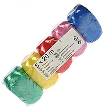 Sonnenscheinschuhe® Geschenkband 5er Set je 20m Ringelband Kräuselband Geschenke verpacken Deko