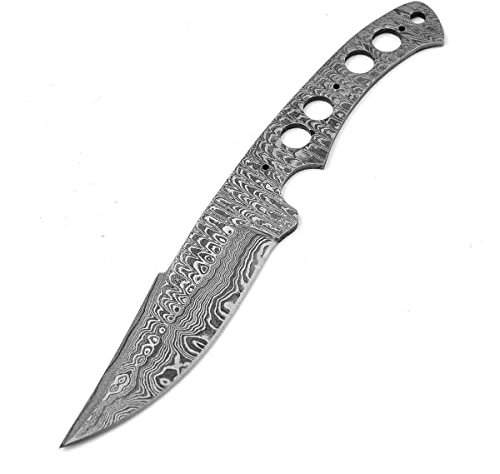 MAQSON Hochwertige Damaszener-Stahl Jagdmesserklinge Messerklinge Handgeschmiedet 6180