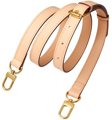 BMBMLV Vachetta Lederriemen Verstellbarer Crossbody-Gurt für kleine Taschen Pochette Mini NM Eva Favorite PM MM Nano Speedy, Beige