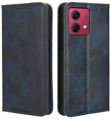 GOKEN Funda para Motorola Moto G84 Funda, Leather Folio Carcasa con Billetera, Magnética Premium PU/TPU Cuero FILP Case Cover con Soporte/Tapa Tarjetas (Azul)