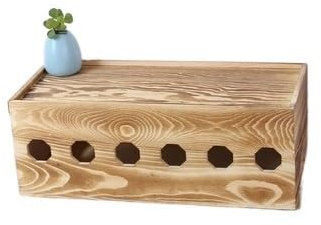 Kabelmanagement Box Anschlussdose aus massivem Holz, Retro, einfache Steckdraht-Aufbewahrungsbox, Steckdose, Steckplatine, Netzkabelbox Kabelbox (Size : 45cm)