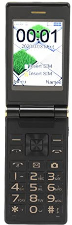 flexman 2G 2.8 Inches Unlocked Classic Flip Phone, Dual SIM Cards, RAM 32Mb, Radio Frequency Modulation, Support BT, Camera 80000 for Voice, Camera, Recording, MP3, MP4, Radio(Gold)