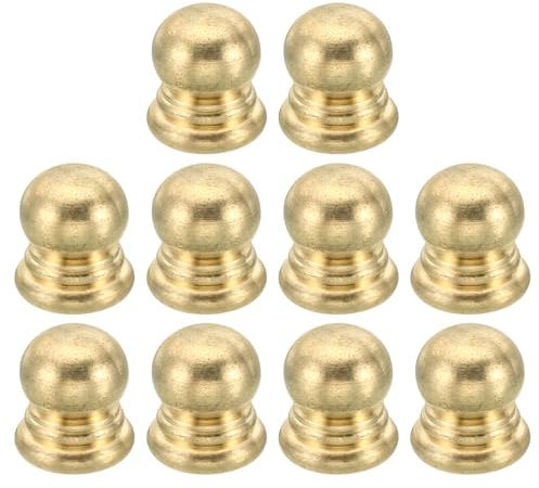 PATIKIL M4x0.7 Thread Brass Cap Nuts Knob, 10 Pack Lamp Finial Decoration Screw Caps Nut Handle Knob Decoration for Lighting Furniture Cabinet, 10mm