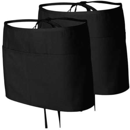 DIKACA 2st Gartenschürze Gürteltasche Für Gartengeräte Praktischer Organizer Schwarze Kellnerschürzen Gürtel Werkzeugschürze Gartengürtel Arbeit Polyester Kurze Schürze Haupt