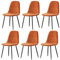 JYMTOM Esszimmerstühle Wohnzimmerstuhl Sessel mit Rückenlehne Sessel Stuhl Scandinavian Vintage Künstlich aus Samt mit Stahlbeinen in Schwarz (6, orange)