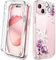 Diaclara Designed for iPhone 15 phone Case, Full Body Rugged Case with Built-in Touch Sensitive Anti-Scratch Screen Protector, with Camera Lens Protector for iPhone 15 6.1 (Clear Peony)