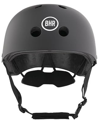 BHR 837 URBAN - Casco per Monopattino Elettrico - Omologato CE per Ragazzi e Adulti - Per Monopattino, Bicicletta, MTB, BMX, Skateboard, Pattinaggio - Nero Opaco, Taglia L