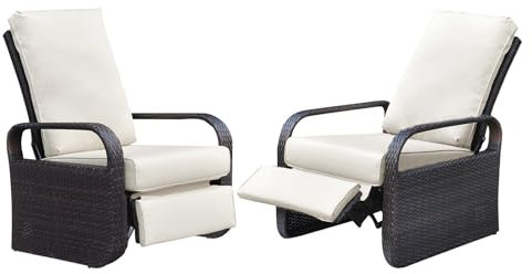 ATR ART TO REAL Set mit 2 Liegestühlen, verstellbare 3-fache Höhe, Outdoor-Liegestuhl, Aluminiumrahmen, handgewebte Rattan-Sonnenliege für Gartenmöbel, Liegestuhl