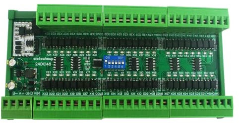 RS485 Isoliertes Eingangsmodul,16CH/32CH/48CH DI NPN/PNP 9V 12V 24V Optischer Isolationseingang RS485 Digitaler Schalter PLC IO Erweiterung Modbus RTU Modul (32CH NPN Only Board)