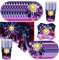 Shamoparty Lot de 61 décorations disco pour fête de 80 et 90 avec assiettes de 22,9 cm, gobelets, serviettes et grandes nappes - Décoration de table disco - Décoration de table