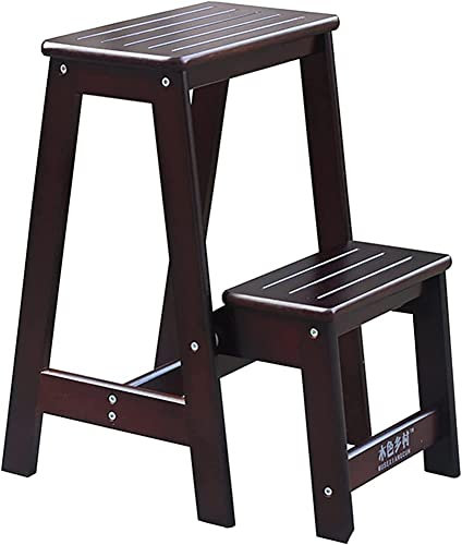 Step Stool Folding Ladder Stool,Solid Wooden Planter Vertical Household Wooden Ladder Multifunctional Indoor Ascending Ladder Maximum Load 150Kg