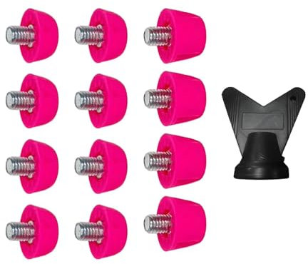 Generic 12 Tacchetti di Ricambio per Scarpe da Rugby e Calcio, Accessori da Allenamento, Rosa Rosso