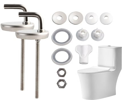 Stainless Steel Hinge Fixing Kit Replacements,Toilet Seat Fittings Fixings, Replacement Hinge with Fittings and Repair Parts, Enhanced Durability Back Replacement Hinge for Toilet (Old Style)