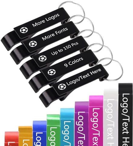 Jusqu'à 150 ouvre - bouteille personnalisé porte - clés ouvre - bouteille personnalisé porte - clés avec logo nom du texte ouvre - bouteille de bière fête personnalisée cadeau de mariage en vrac Noir