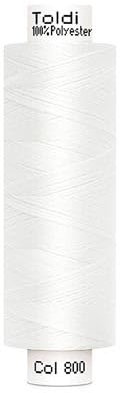 Nähgarn TOLDI Nähgarn á 500m - Allesnäher Garn No.120 Hochwertiges Universalnähgarn (10, Weiß)