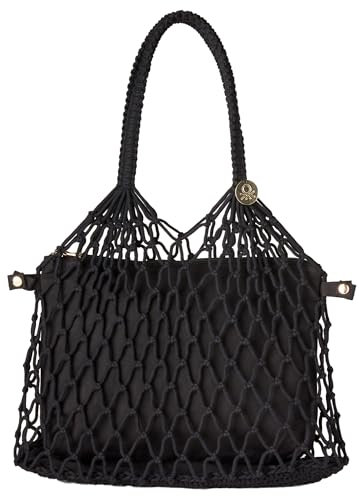 United Colors of Benetton Damen Borsa 6qnr1y01u Strandtasche, Schwarz