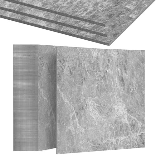 HENGMEI PVC Bodenbelag Selbstklebend Vinylboden Bodenfliesen Betonoptik Klebefliesen Boden 30cm×30cm Fliesenaufkleber Rutschfeste Venylbodenbelag für Schlafzimmer, Küche, 27 Stück, 2.51m², Model B