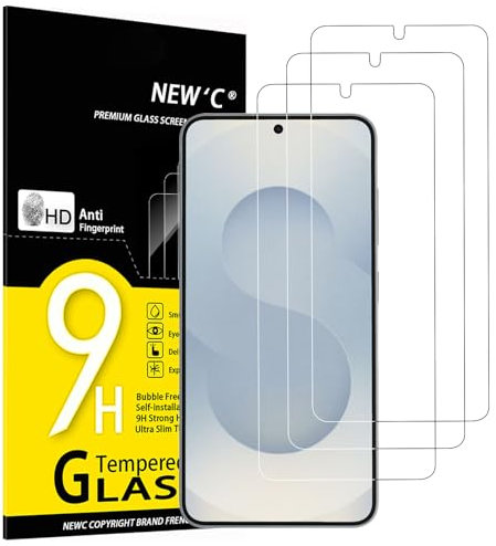 NEW'C 3 Stück für Samsung Galaxy S25 für Panzerglas, Frei von Kratzern, 9H Härte, HD Displayschutzfolie, Ultra-klar, Ultrabeständig