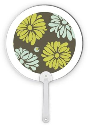 No/No Blume Gelb Chrysantheme Blume Kunststoff Runde Handfächer Dekorationen Handwerk