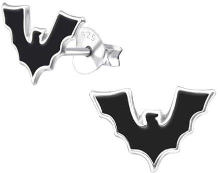 Monkimau Fledermaus Kinder Ohrringe | 925 Silber | Mädchen Ohrstecker Schmuck | Hypoallergen & Nickelfrei | Kinderohrringe Geschenkidee