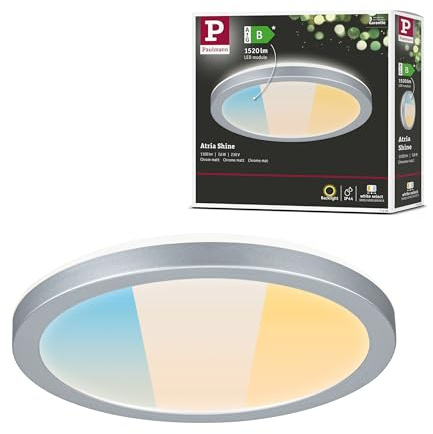 Paulmann 71269 LED Panel Atria Shine IP44 rund 190mm 7,6W 1100lm 3000-6500K Chrom matt