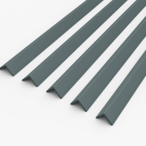 Anthracite Grey 1 Metre UPVC Plastic Rigid Angles 50 x 50mm Corner Cover Trims 90 Degrees (5)