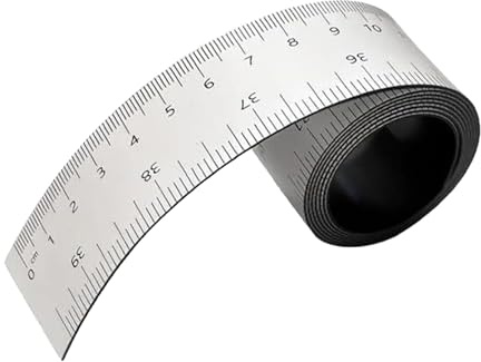 Magnetisches Lineal, flexibel, 1 m, mit Zoll und Zentimetern | flexibles Maßband, für Whiteboards, Werkstätten, Fräsmaschine, Tischsäge, Handwerker