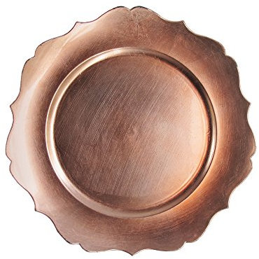 ChargeIt by Jay 1270467 Scallop Charger Plate, Melamine, Rose Gold