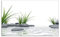 ARTland Spritzschutz Küchenrückwand aus Alu für Küche Herd Spüle 90x55 cm (BxH) mit Motiv Natur Zen Wellness Spa Yoga Asien Gräser Stein Weiß T6CD