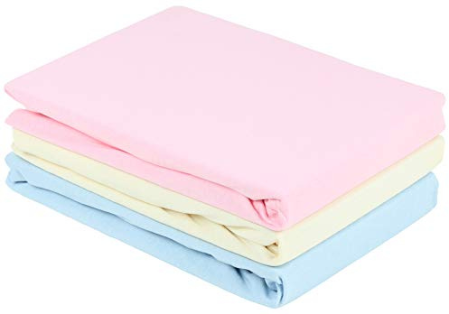 Gerald Wittmann Baby Spannbettlaken 60x120-70x140 cm, 100% Baumwolle Jersey, Hell-blau