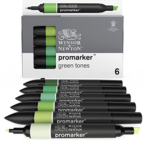 Winsor & Newton : Promarker : 6 Green Tones