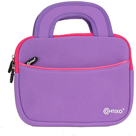 contixo 7 Tablet Sleeve Bag Good for V8/V9 Kids Tablet, Dragon Touch Y88X Pro/Y88X/M7 Kids Tablet, iPad Mini 4 3 2 1, Galaxy Tab A 8.0 (Purple)