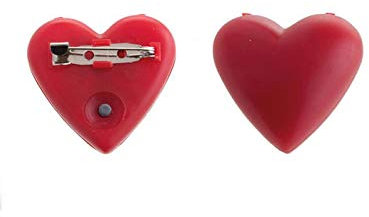 PAPSTAR NEU Blink-Herz Brosche zum Anstecken, rot, ca. 4cm, mit Batterie