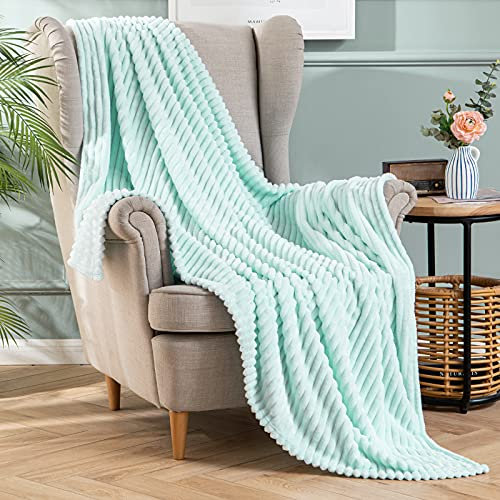 MIULEE Kuscheldecke Fleecedecke Flanell Decke Einfarbig Wohndecken Couchdecke Flauschig Überwurf Mikrofaser Tagesdecke Sofadecke Blanket Für Bett Sofa Schlafzimmer Büro 60x80Inch 150x200cm Hellblau