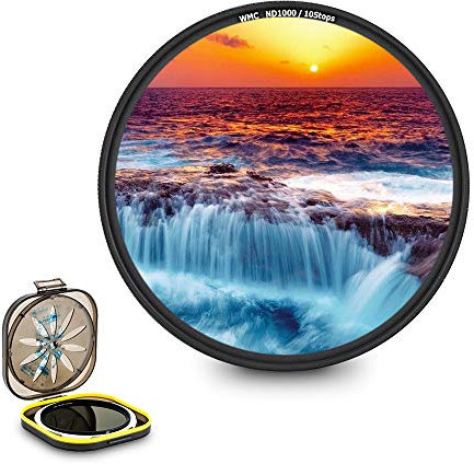 JJC 49mm ND1000 ND Filter for Canon EF-M 15-45mm F3.5-6.3 RF-S 18-45mm F4.5-6.3 EF 50mm F1.8 and Other Lenses with 49mm Filter Thread, 10-Stop Neutral Density Fader with Moistureproof Filter Case