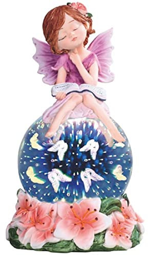 ICE ARMOR Dekofigur Fee mit roten Blumen, 22,2 cm, Violett