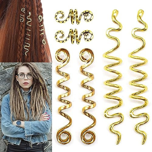 Bantre 6 Stück Spiralhaarnadeln, Haarspiralen Clips, Haar Spirale Clips, Haarspangen Metall Zöpfe Spirale Haarspange, (Gold, 3 Größen)