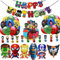 Superhelden Party Dekorationen Avenger Party Supplies – Happy Birthday Banner Superheld Große Folienballons Tortenaufsatz für Kinder Jungen, Mädchen Superhelden Themenparty Dekorationszubehör (C)