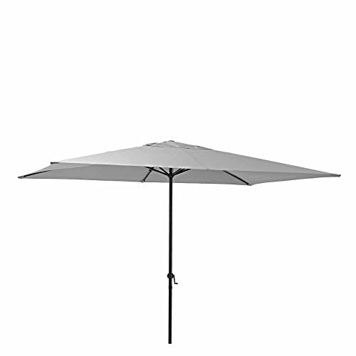 Parasol Pied Central Polar Gris Rectangulaire, L.300 X L.194 Cm