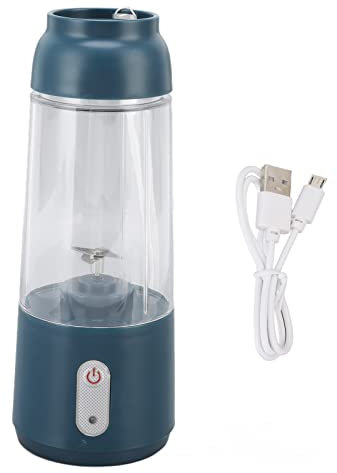 300ML Electric Juicer Cup Handheld Blender Cup One Click Operation Lemon Lime Presser USB Charging Fruit Squeezer Smoothies Shakes Mixer for Home Office 1200mAh (Dark Green)