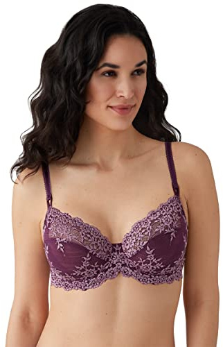 Wacoal Women's Embrace Lace Bra, Italian Plum/Valerian, 36E