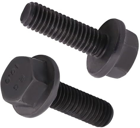 M12–1,75 x 50 mm (6 Stück) Flansch-Sechskantschrauben, schwarzes Oxid-Finish, 10,9 Stahllegierung, großer Flansch-Unterlegscheibenkopf, DIN6921/GB5789