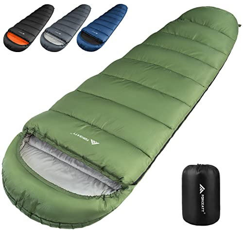 Forceatt Schlafsack, 5℃~25℃ 3-4 Jahreszeiten Outdoor Sommerschlafsack, Ultraleicht Kleines Packmaß Mumienschlafsack, Erwachsene Wasserabweisend Schlafsäcke für Camping, Reise, Festival