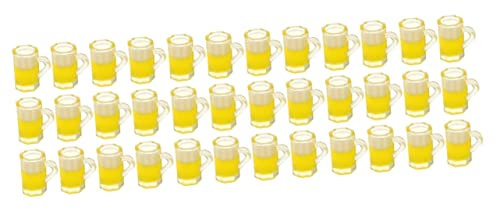 Kisangel 60 Pièces Chope De Bière De Simulation Verres à Bière Miniatures Fausses Tasses à Bière Mini Décoration De Maison Mini Chopes à Bière Jeu De Nourriture Fausse Chope De Bière Résine
